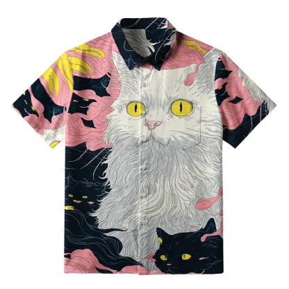 Tokyo-Tiger Mystical Cats Button-up Shirt