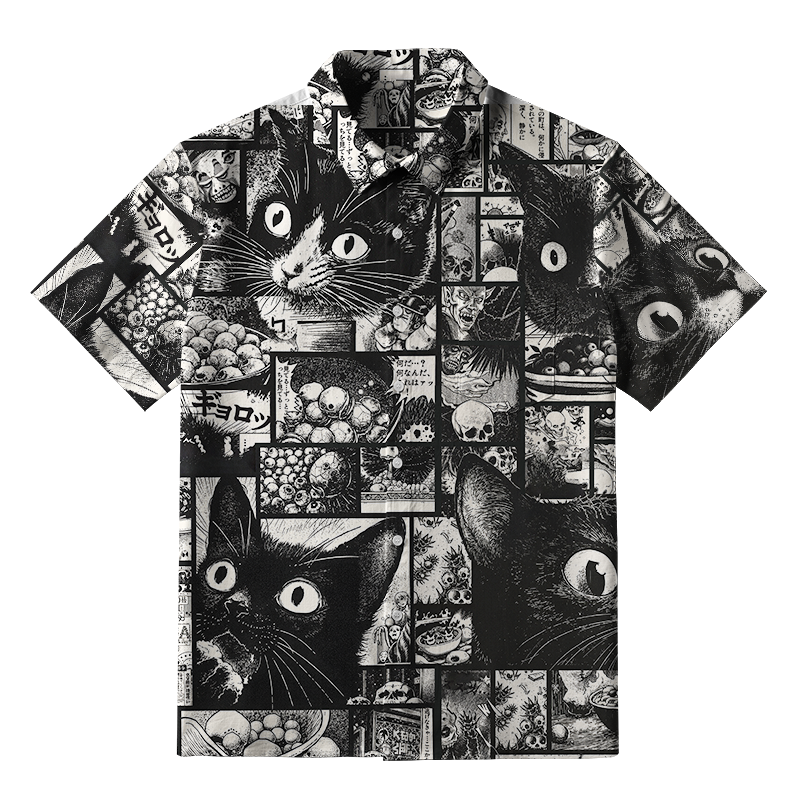Tokyo-Tiger Cat Collecting Eyeballs Button-up Shirt