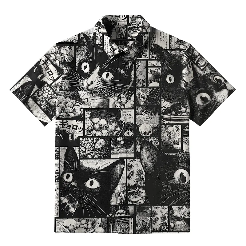 Tokyo-Tiger Cat Collecting Eyeballs Button-up Shirt