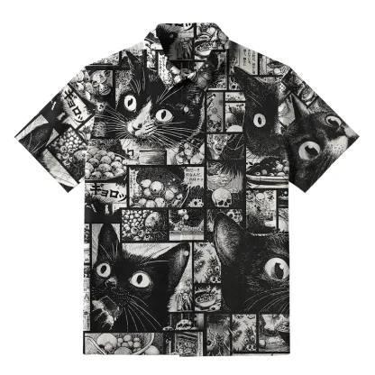 Tokyo-Tiger Cat Collecting Eyeballs Button-up Shirt