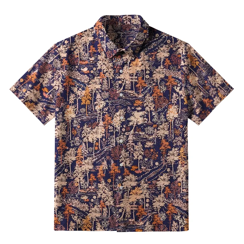 Tokyo-Tiger Autumn Forest Button-up Shirt
