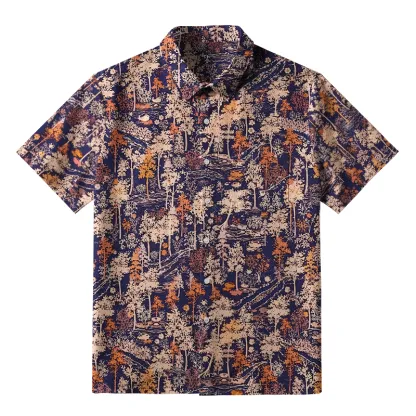 Tokyo-Tiger Autumn Forest Button-up Shirt