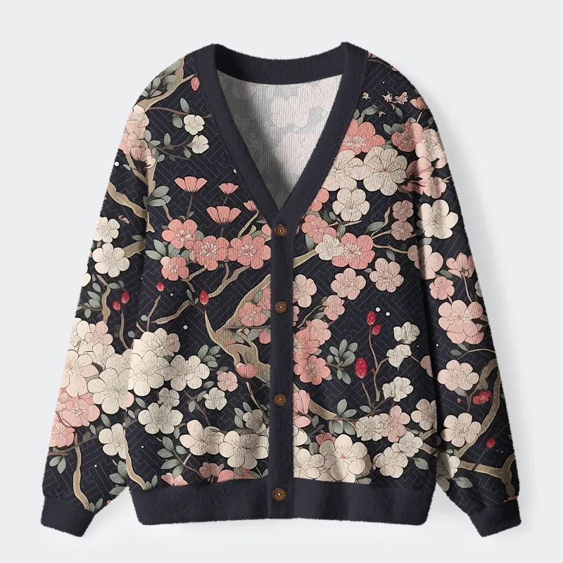 Tokyo-Tiger Blooming Sakura Ugly Cardigan Sweater