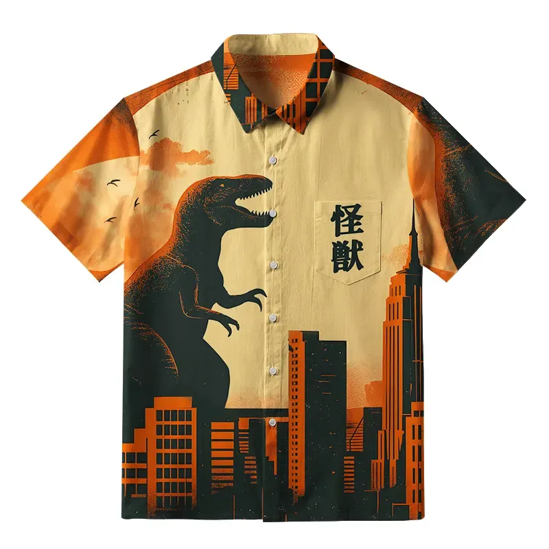Tokyo-Tiger Monster In The City Button-up Shirt