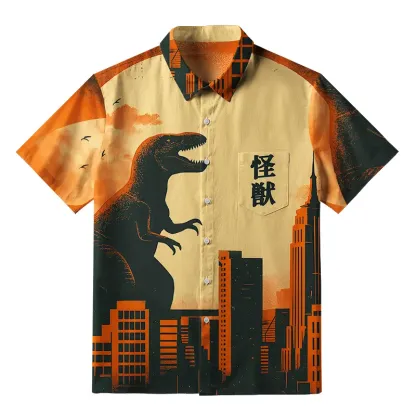 Tokyo-Tiger Monster In The City Button-up Shirt