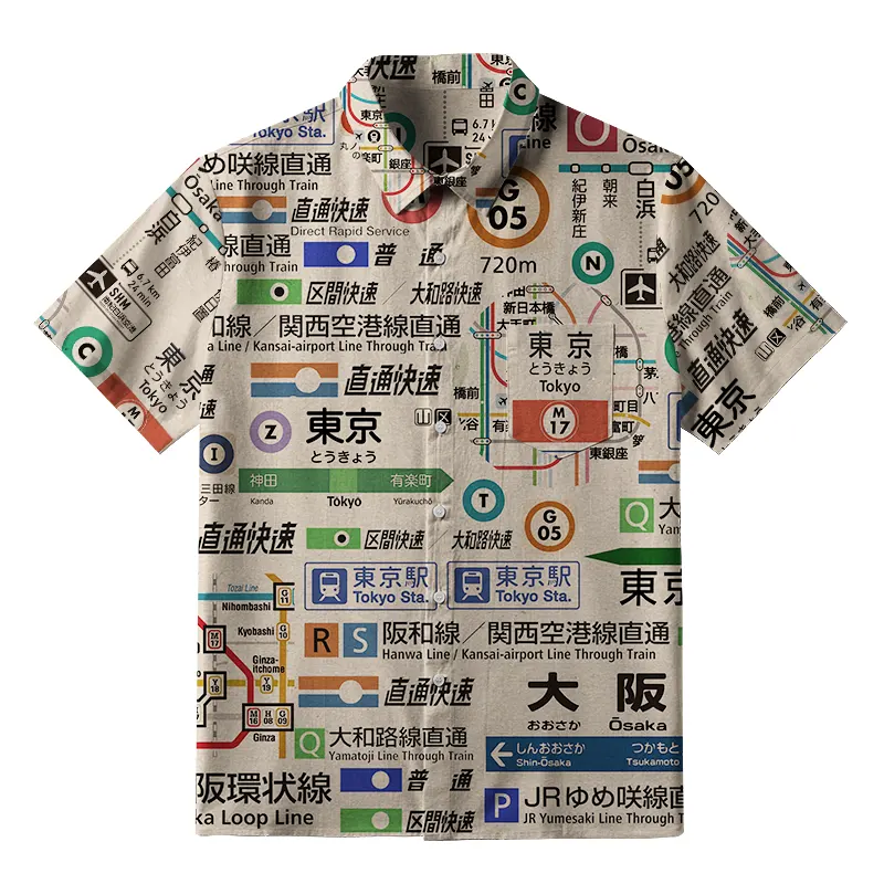 Tokyo-Tiger Tokyo Train Lines Button-up Shirt