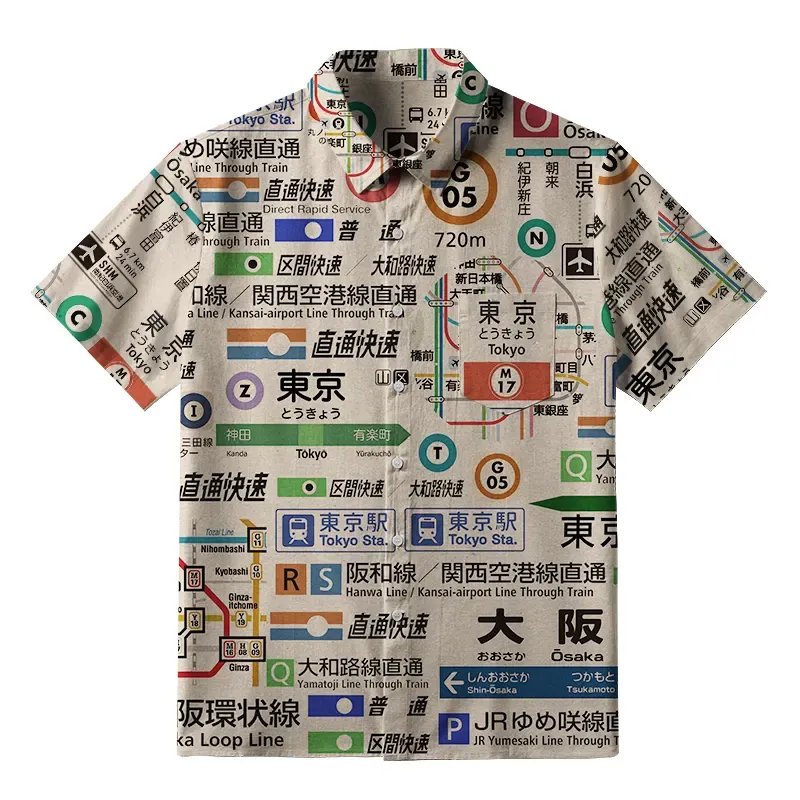 Tokyo-Tiger Tokyo Train Lines Button-up Shirt