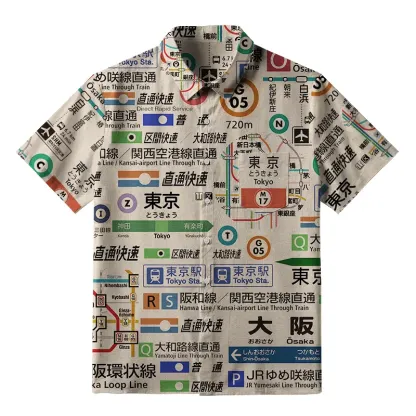Tokyo-Tiger Tokyo Train Lines Button-up Shirt