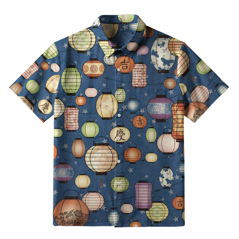 Tokyo-Tiger Starlit Lanterns Button-up Shirt