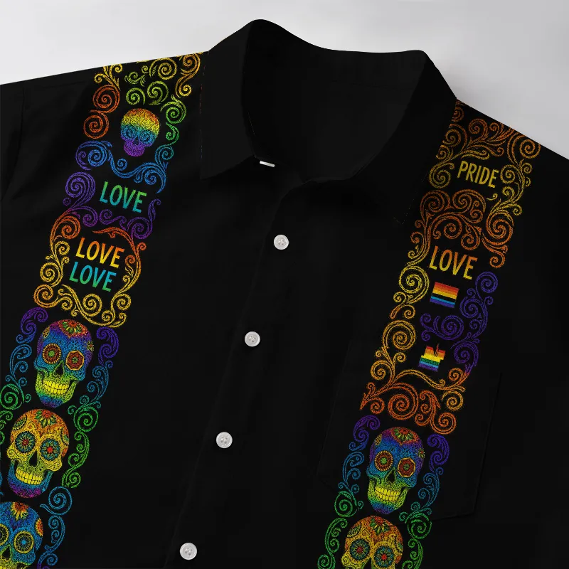 Tokyo-Tiger Neon Skull Pride Never Dies Button-up Shirt