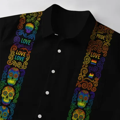 Tokyo-Tiger Neon Skull Pride Never Dies Button-up Shirt