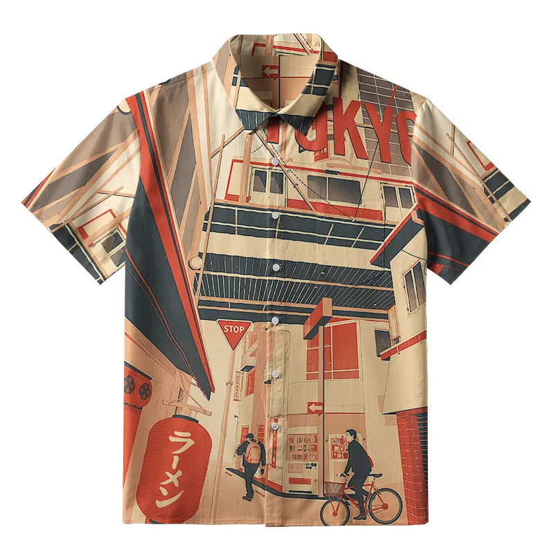 Tokyo-Tiger Tokyo Street Corner Button-up Shirt
