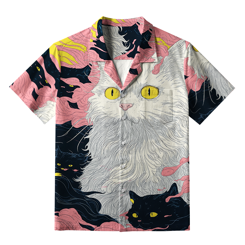 Tokyo-Tiger Mystical Cats Aloha Hawaiian Shirt
