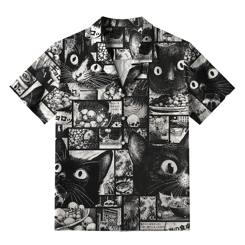 Tokyo-Tiger Cat Collecting Eyeballs Aloha Hawaiian Shirt