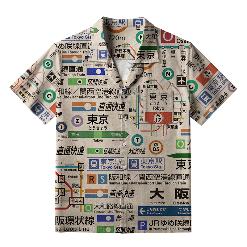 Tokyo-Tiger Tokyo Train Lines Aloha Hawaiian Shirt