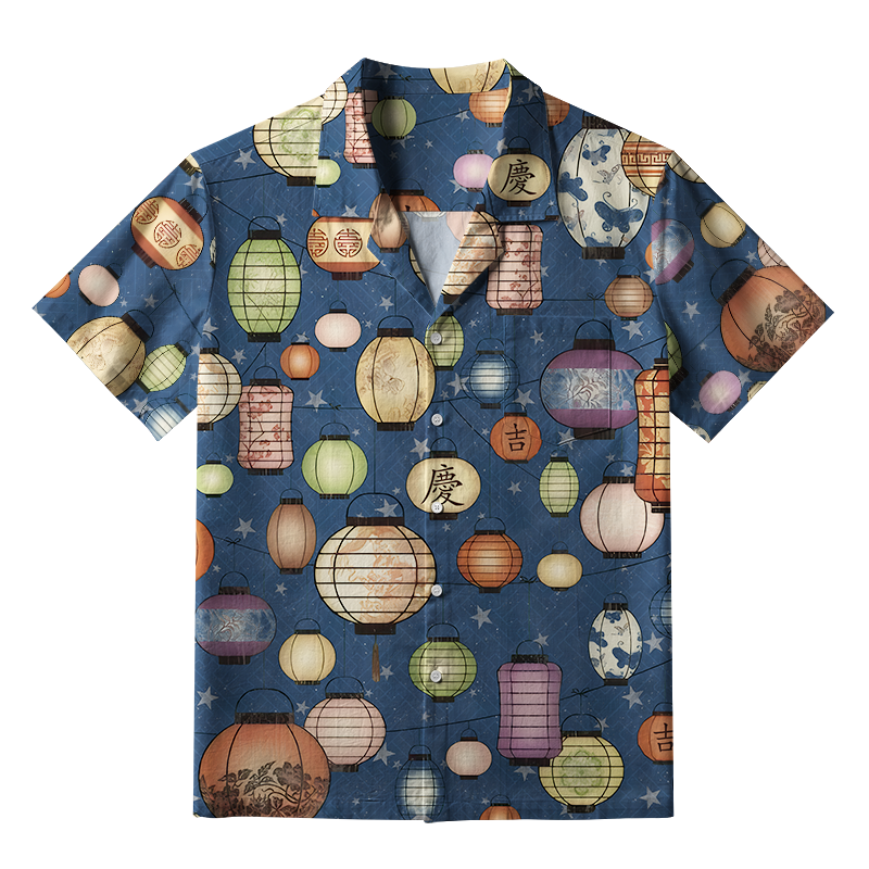 Tokyo-Tiger Starlit Lanterns Aloha Hawaiian Shirt