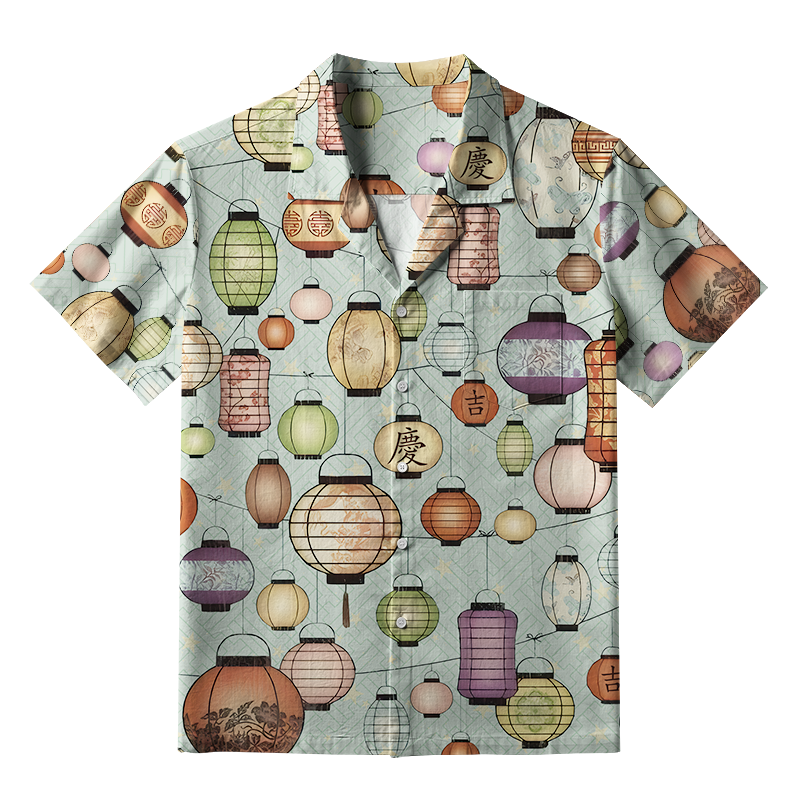 Tokyo-Tiger Starlit Lanterns Japanese Aloha Hawaiian Shirt