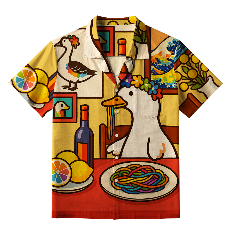 Tokyo-Tiger More Spaghetti Less Upsetti Goose Aloha Hawaiian Shirt
