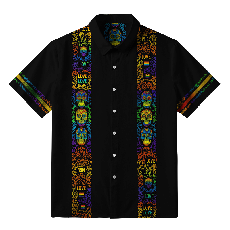 Tokyo-Tiger Neon Skull Pride Never Dies Button-up Shirt