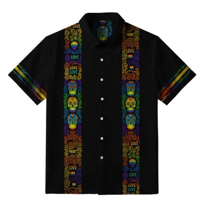 Tokyo-Tiger Neon Skull Pride Never Dies Button-up Shirt