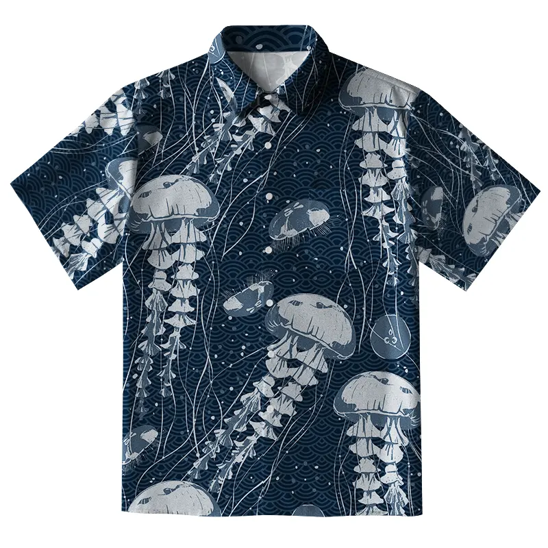 Tokyo-Tiger Oceanic Jellyfish Button-up Shirt