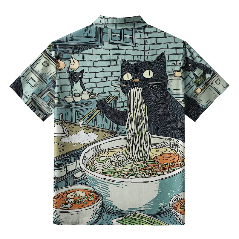 Tokyo-Tiger Cat In The Ramen Shop Aloha Hawaiian Shirt