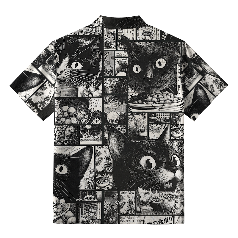 Tokyo-Tiger Cat Collecting Eyeballs Button-up Shirt