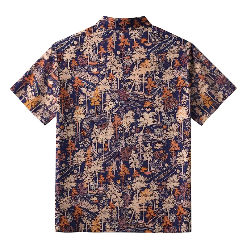 Tokyo-Tiger Autumn Forest Button-up Shirt