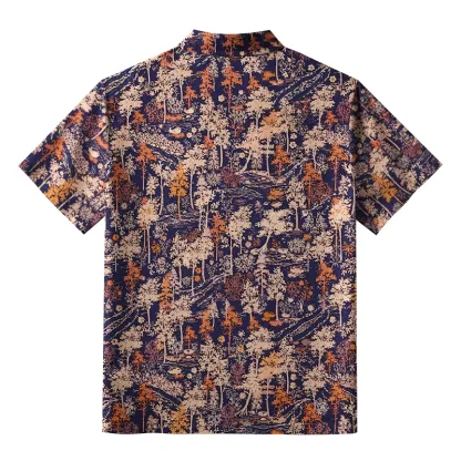 Tokyo-Tiger Autumn Forest Button-up Shirt