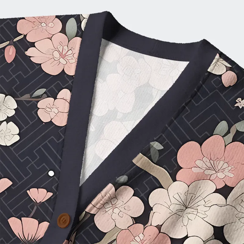 Tokyo-Tiger Blooming Sakura Ugly Cardigan Sweater