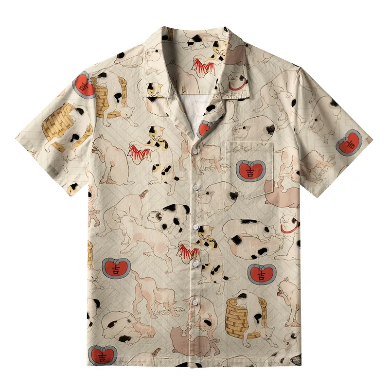 Tokyo-Tiger Cats Frolic Aloha Hawaiian Shirt