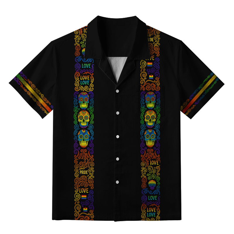 Tokyo-Tiger Neon Skull Pride Never Dies Aloha Hawaiian Shirt