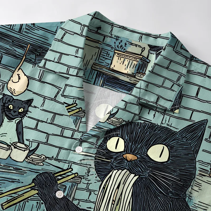 Tokyo-Tiger Cat In The Ramen Shop Aloha Hawaiian Shirt
