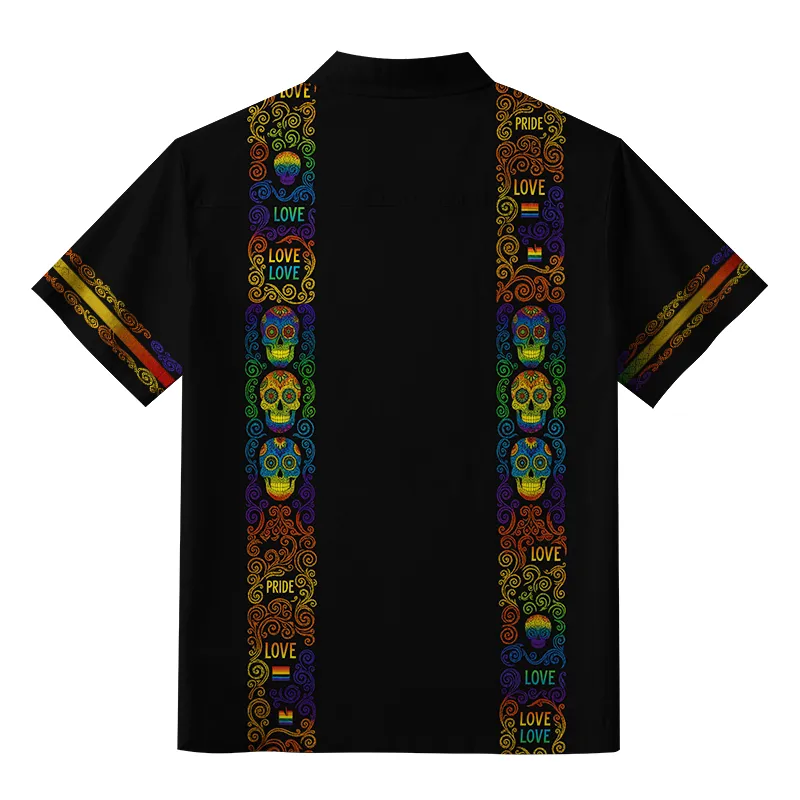 Tokyo-Tiger Neon Skull Pride Never Dies Aloha Hawaiian Shirt