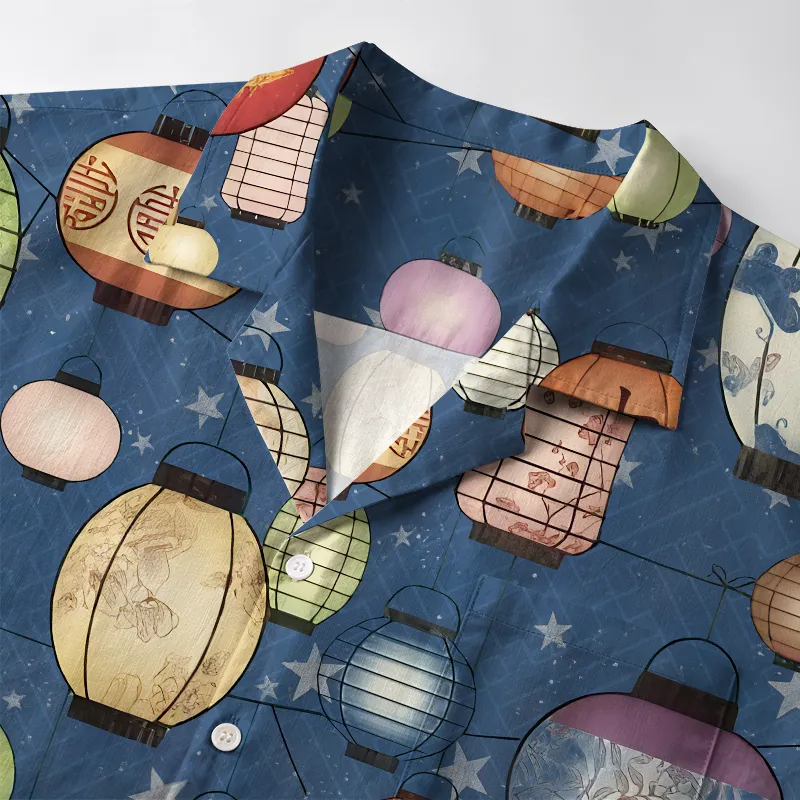 Tokyo-Tiger Starlit Lanterns Aloha Hawaiian Shirt