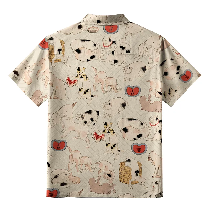 Tokyo-Tiger Cats Frolic Aloha Hawaiian Shirt