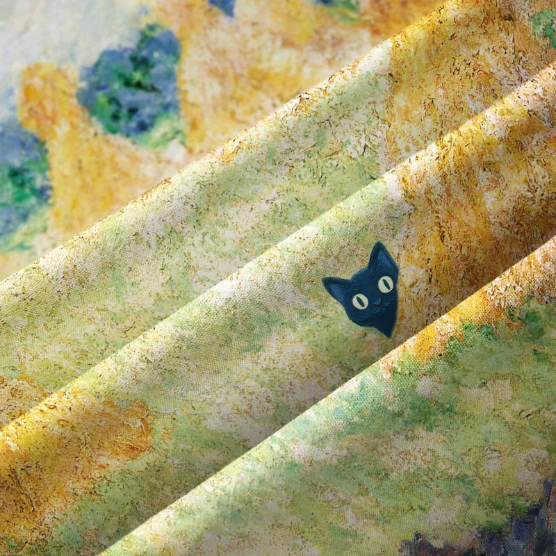 Tokyo-Tiger Black Cat Hiding Behind Haystack Button-up Shirt