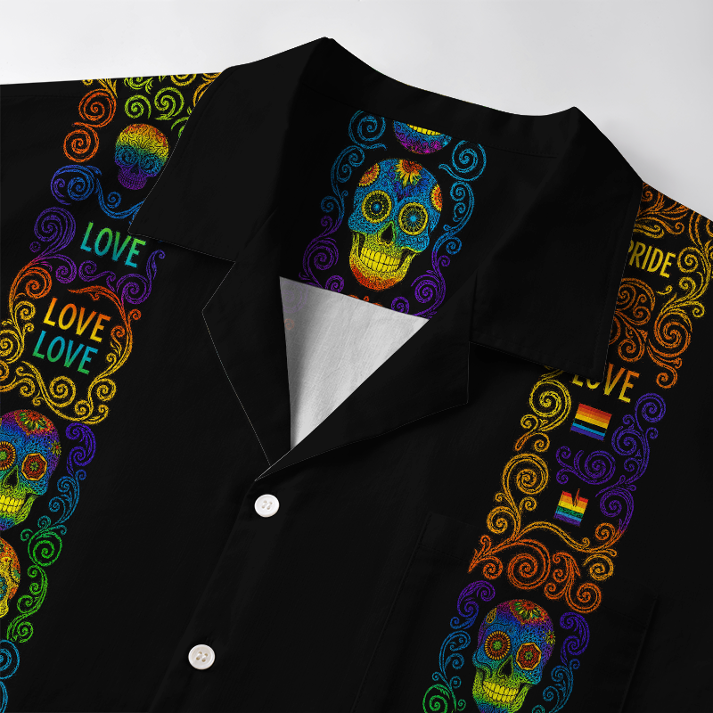 Tokyo-Tiger Neon Skull Pride Never Dies Aloha Hawaiian Shirt