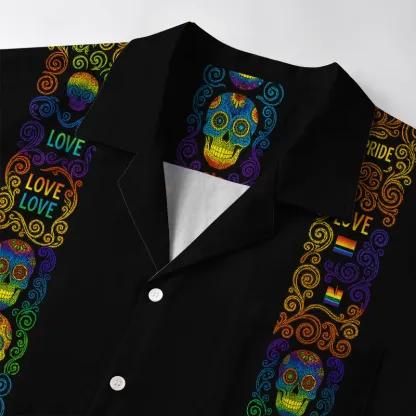 Tokyo-Tiger Neon Skull Pride Never Dies Aloha Hawaiian Shirt