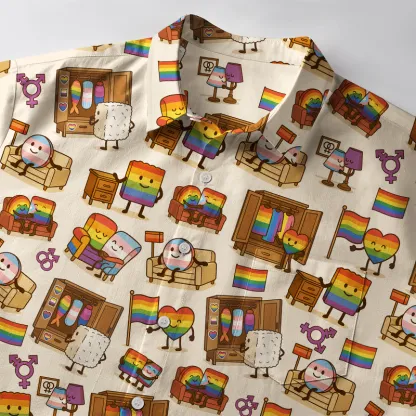 Tokyo-Tiger Pride Rainbow Sushi Button-up Shirt