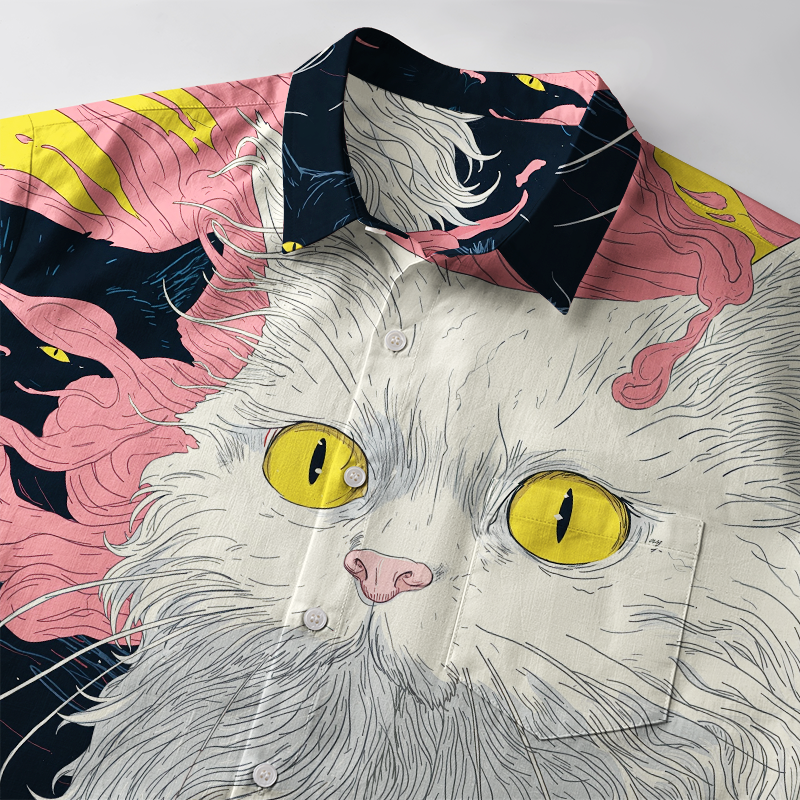 Tokyo-Tiger Mystical Cats Button-up Shirt