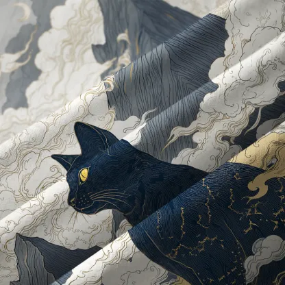 Tokyo-Tiger Cat Amidst Majestic Peaks Aloha Hawaiian Shirt