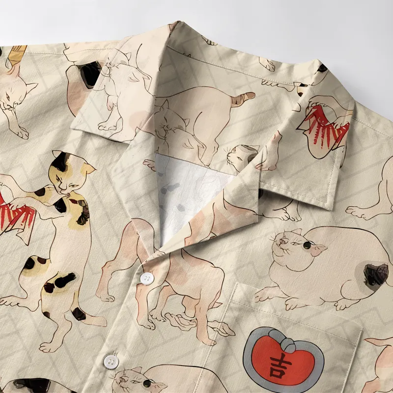 Tokyo-Tiger Cats Frolic Aloha Hawaiian Shirt