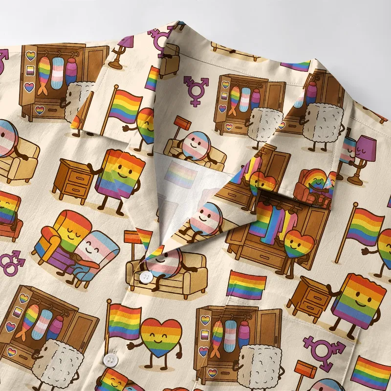 Tokyo-Tiger Pride Rainbow Sushi Aloha Hawaiian Shirt