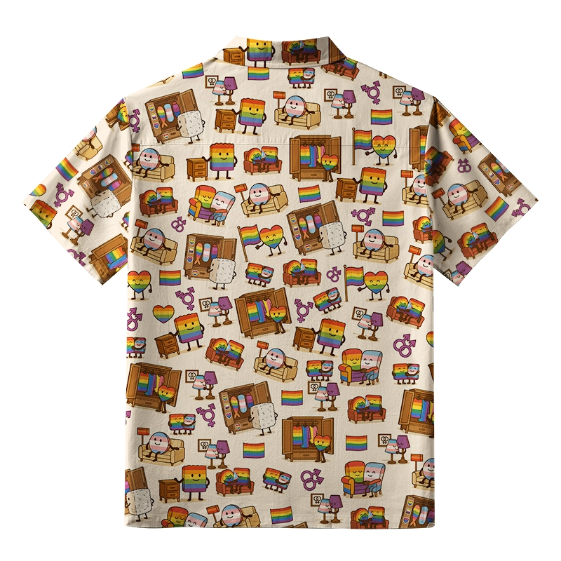 Tokyo-Tiger Pride Rainbow Sushi Button-up Shirt