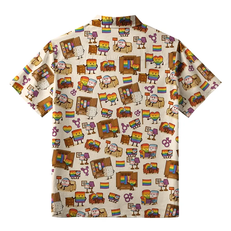 Tokyo-Tiger Pride Rainbow Sushi Button-up Shirt