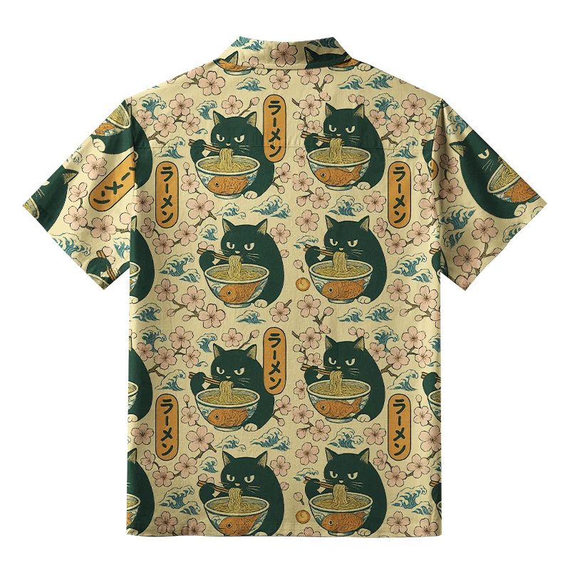Tokyo-Tiger Ramen Lover Cat Aloha Hawaiian Shirt