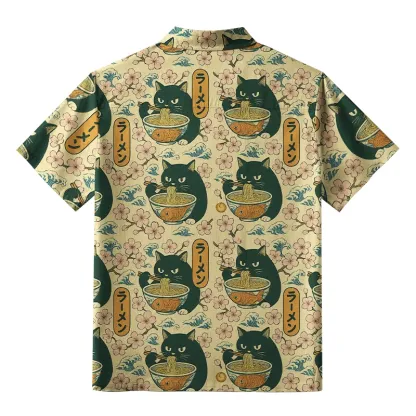 Tokyo-Tiger Ramen Lover Cat Aloha Hawaiian Shirt
