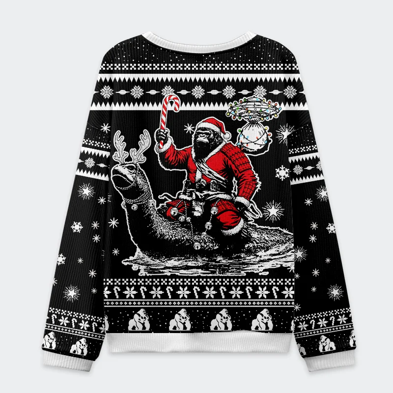 Tokyo-Tiger Samurai Bigfoot Christmas Ugly Sweatshirt