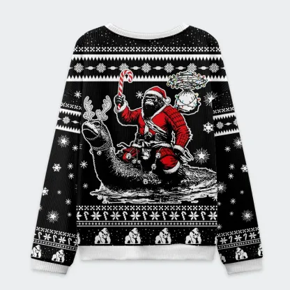 Tokyo-Tiger Samurai Bigfoot Christmas Ugly Sweatshirt